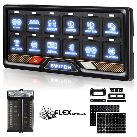 Flex 12 Gang Switch Panel With Bluetooth