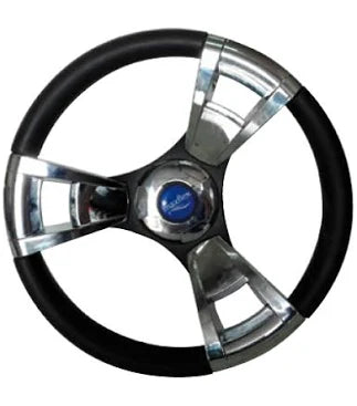 Hermosa 350mm Marine Steering Wheel – Black & Chrome