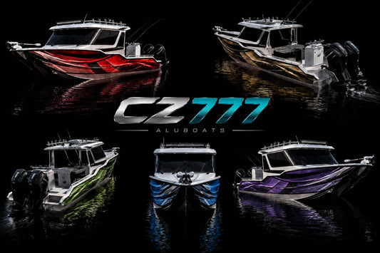 Alu-CZ777 Aluminium Tri-Hull Fishing Boat (on trailer)