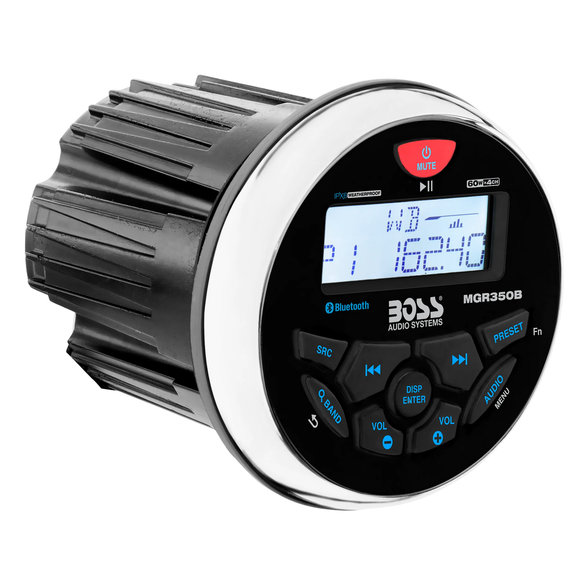 BOSS Marine Bluetooth Sound System – MGR350B + 4 × MR6B Black Speakers