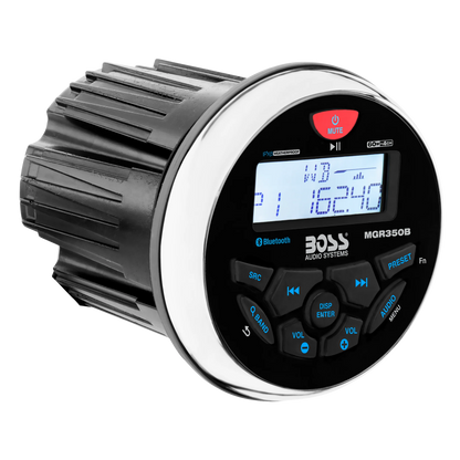 BOSS Marine Bluetooth Sound System – MGR350B + 4 × MR6B Black Speakers